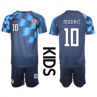 Kroatien Luka Modric #10 Bortaställ Barn VM 2022 Korta ärmar (+ Korta byxor)